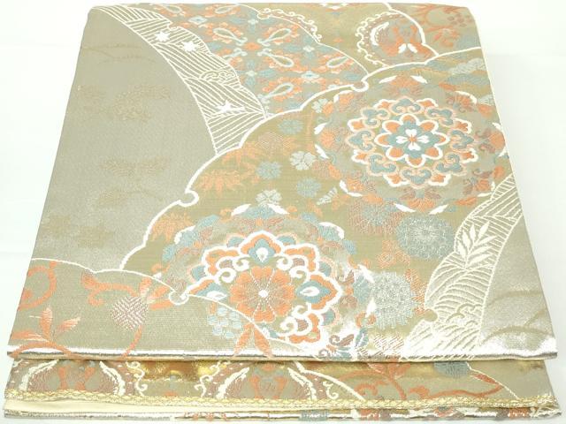 平和屋着物◎六通柄袋帯　唐織　正倉院向い鳥花文　金糸　正絹　逸品　DAAW8665qa