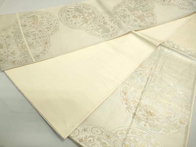平和屋着物◎六通柄袋帯 狩猟円文 正絹 逸品 DAAW8880qa