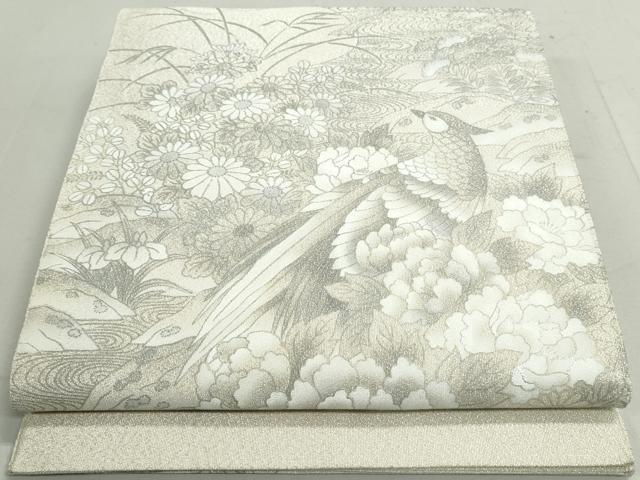 平和屋着物◎太鼓柄袋帯 花鳥文 鳳凰 金彩 正絹 逸品 DAAW8882qa