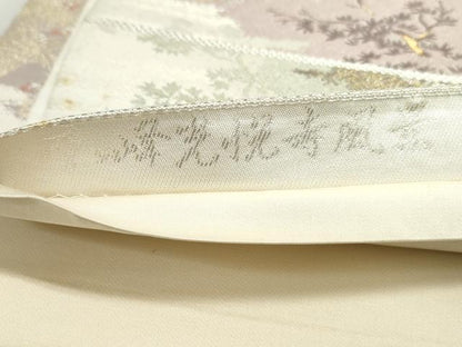 平和屋着物◎六通柄袋帯 風景文 金銀糸 正絹 逸品 DAAW8884qa