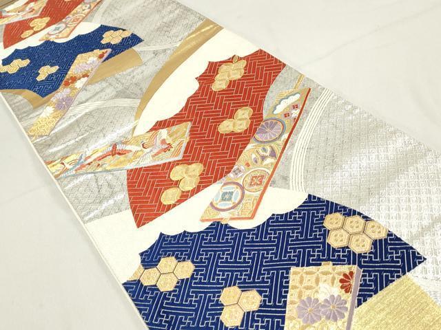 平和屋着物◎六通柄袋帯 唐織 地紙花鳥文 金銀糸 正絹 逸品 DAAW8970qa