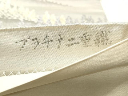 平和屋着物◎六通柄袋帯　重ね山風景文　金銀糸　正絹　逸品　DAAW8993qa