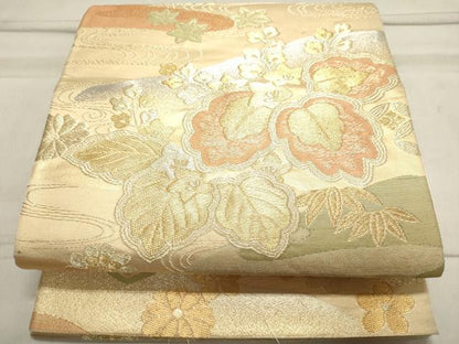平和屋着物◎六通柄袋帯　唐織　五三桐　金糸　正絹　逸品　DAAW9152we