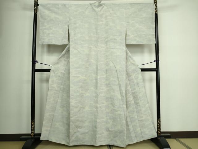 平和屋着物▽上質な紬 単衣 霞文 正絹 逸品 DAAW9161sf