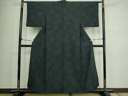 平和屋着物▽本塩沢 単衣 雪輪重ね文 正絹 逸品 DAAW9169sf