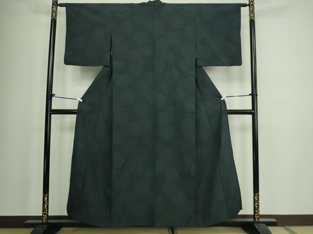 平和屋着物▽本塩沢 単衣 雪輪重ね文 正絹 逸品 DAAW9169sf