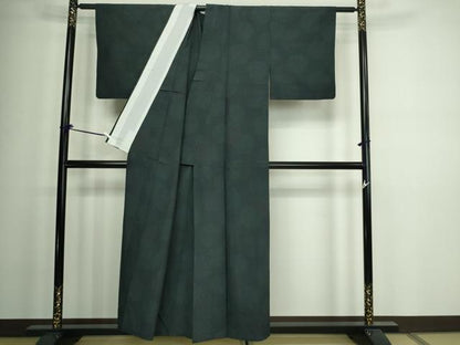 平和屋着物▽本塩沢 単衣 雪輪重ね文 正絹 逸品 DAAW9169sf