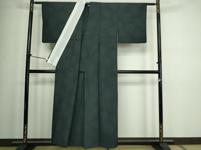 平和屋着物▽本塩沢 単衣 雪輪重ね文 正絹 逸品 DAAW9169sf