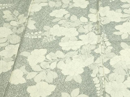 平和屋着物▽上質な小紋 単衣 枝花文 正絹 逸品 DAAW9170sf