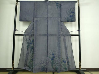 平和屋着物▽訪問着 無双 紗袷 紗×絽 草花文 正絹 逸品 DAAW9172sf