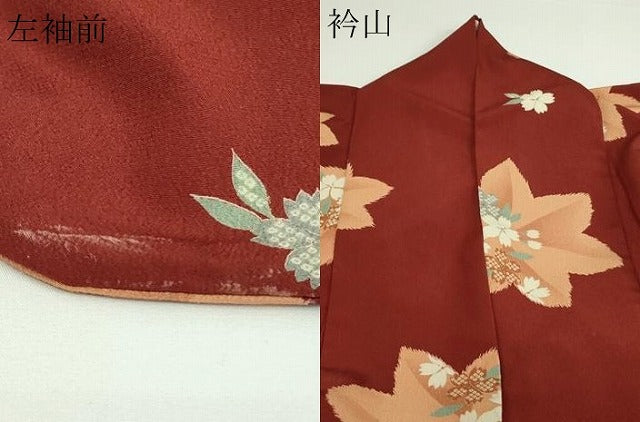 平和屋着物▽小紋 単衣 舞花文 洗える着物 DAAW9173sf