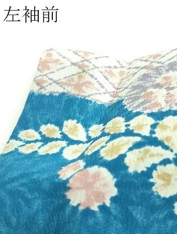平和屋着物▽小紋 単衣 辻が花 洗える着物 DAAW9178sf