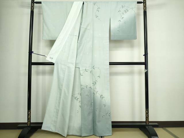 平和屋着物▽洗える最高級着物　＜英＞はなぶさ謹製　訪問着　単衣　枝葉文　暈し染め　洗える着物　DAAW9186sf