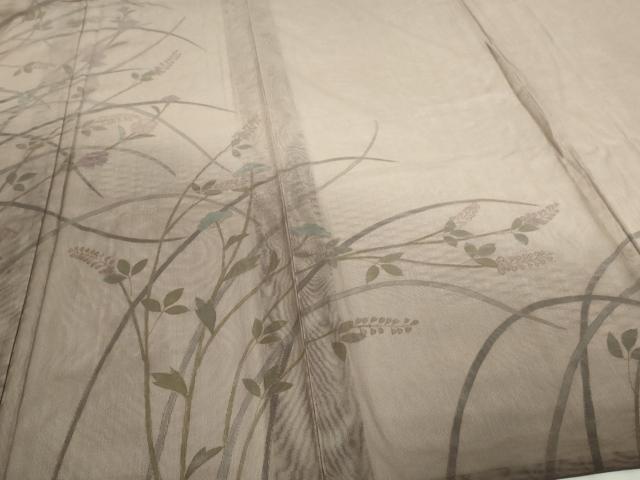平和屋着物▽訪問着 無双 紗袷 紗×紗 枝花文 金彩 正絹 逸品 未使用 DAAW9187sf