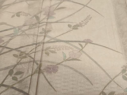 平和屋着物▽訪問着 無双 紗袷 紗×紗 枝花文 金彩 正絹 逸品 未使用 DAAW9187sf