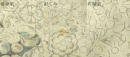 平和屋着物▽訪問着 単衣 紬地 辻が花 正絹 逸品 DAAW9188sf