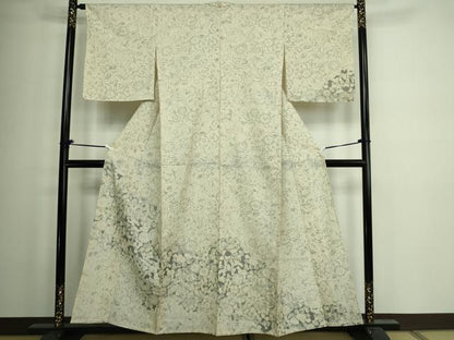 平和屋着物▽訪問着 単衣 紬地 辻が花 正絹 逸品 DAAW9188sf