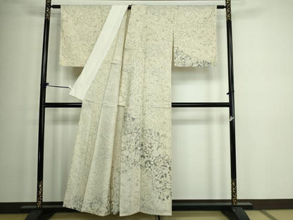 平和屋着物▽訪問着 単衣 紬地 辻が花 正絹 逸品 DAAW9188sf