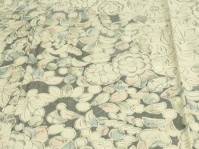 平和屋着物▽訪問着 単衣 紬地 辻が花 正絹 逸品 DAAW9188sf