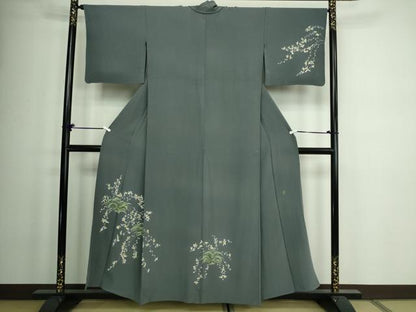 平和屋着物▽訪問着 単衣 作家物 草花文 正絹 逸品 DAAW9189sf