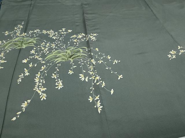 平和屋着物▽訪問着 単衣 作家物 草花文 正絹 逸品 DAAW9189sf