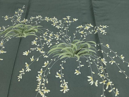 平和屋着物▽訪問着 単衣 作家物 草花文 正絹 逸品 DAAW9189sf
