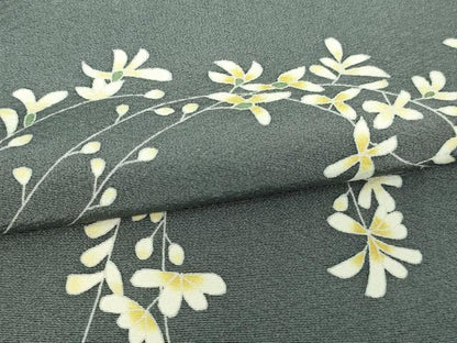 平和屋着物▽訪問着 単衣 作家物 草花文 正絹 逸品 DAAW9189sf