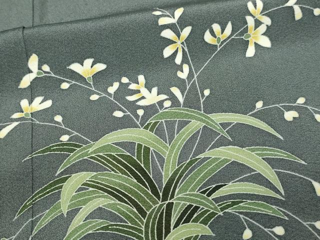 平和屋着物▽訪問着 単衣 作家物 草花文 正絹 逸品 DAAW9189sf