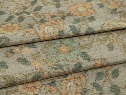 平和屋着物▽上質な紬 単衣 枝花文 正絹 逸品 DAAW9191sf