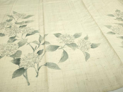 平和屋着物▽訪問着 単衣 生紬 紫陽花 正絹 逸品 DAAW9192sf