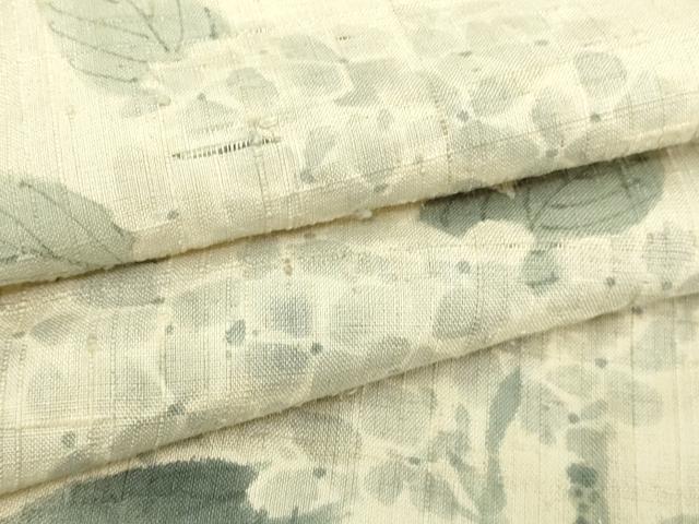 平和屋着物▽訪問着 単衣 生紬 紫陽花 正絹 逸品 DAAW9192sf