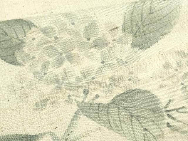 平和屋着物▽訪問着 単衣 生紬 紫陽花 正絹 逸品 DAAW9192sf