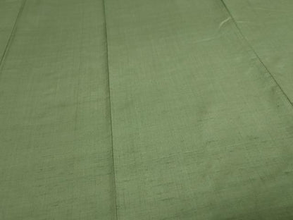 平和屋着物▽上質な紬 単衣 老竹色 正絹 逸品 DAAW9195sf
