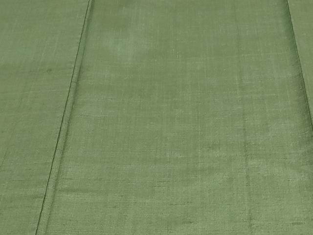 平和屋着物▽上質な紬 単衣 老竹色 正絹 逸品 DAAW9195sf