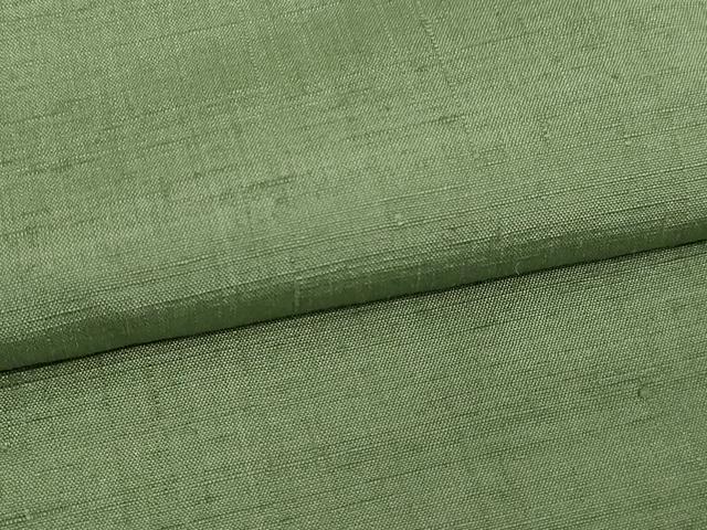 平和屋着物▽上質な紬 単衣 老竹色 正絹 逸品 DAAW9195sf