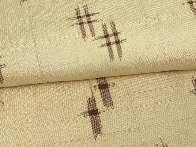 平和屋着物▽上質な紬 単衣 絣文様 正絹 逸品 DAAW9196sf