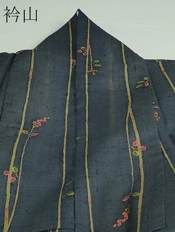 平和屋着物▽上質な紬 単衣 枝葉間道 正絹 逸品 DAAW9197sf