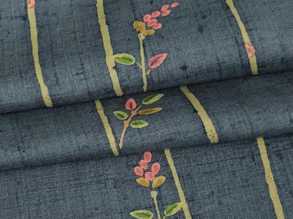 平和屋着物▽上質な紬 単衣 枝葉間道 正絹 逸品 DAAW9197sf