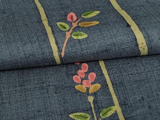 平和屋着物▽上質な紬 単衣 枝葉間道 正絹 逸品 DAAW9197sf