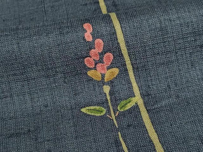 平和屋着物▽上質な紬 単衣 枝葉間道 正絹 逸品 DAAW9197sf