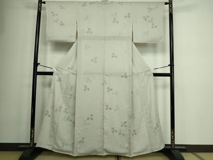 平和屋着物▽上質な小紋 単衣 舞葉文 正絹 逸品 DAAW9200sf