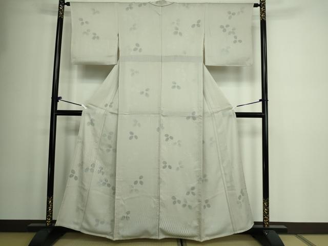 平和屋着物▽上質な小紋 単衣 舞葉文 正絹 逸品 DAAW9200sf