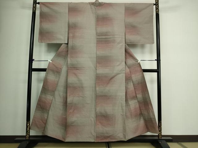 平和屋着物▽上質な紬 単衣 霞文 正絹 逸品 未使用 DAAW9208sf