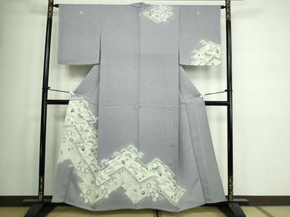 平和屋着物▽訪問着　単衣　宝尽くし文　正絹　逸品　DAAW9211sf