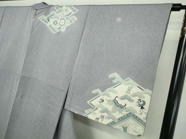 平和屋着物▽訪問着　単衣　宝尽くし文　正絹　逸品　DAAW9211sf