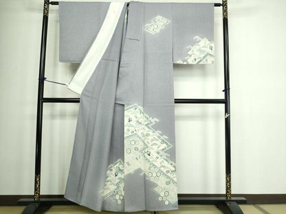 平和屋着物▽訪問着　単衣　宝尽くし文　正絹　逸品　DAAW9211sf