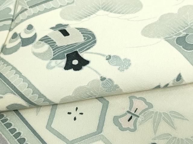 平和屋着物▽訪問着　単衣　宝尽くし文　正絹　逸品　DAAW9211sf