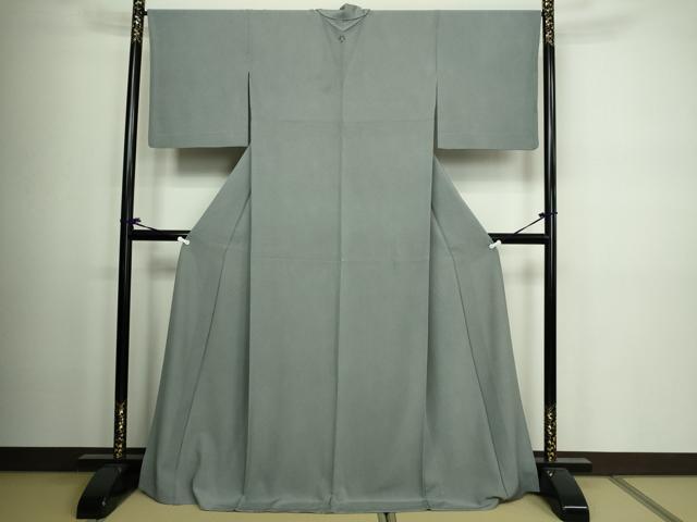 平和屋着物▽江戸小紋 単衣 鮫小紋柄 灰色 ロング丈 正絹 逸品 DAAW9214sf