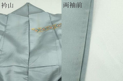 平和屋着物▽訪問着 本場大島紬 単衣 花唐草文 金彩 正絹 逸品 DAAW9216sf
