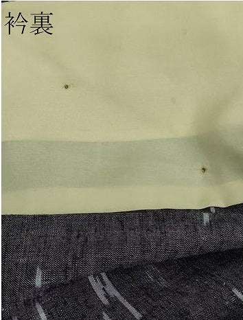 平和屋着物▽上質な紬　単衣　霞文　正絹　逸品　DAAW9218sf